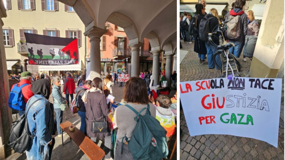Studenti in corteo per Gaza fino al presidio di piazza Ranzoni
