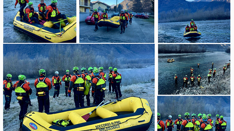 Esercitazione sul Toce per la squadra forre del Soccorso Alpino Piemontese