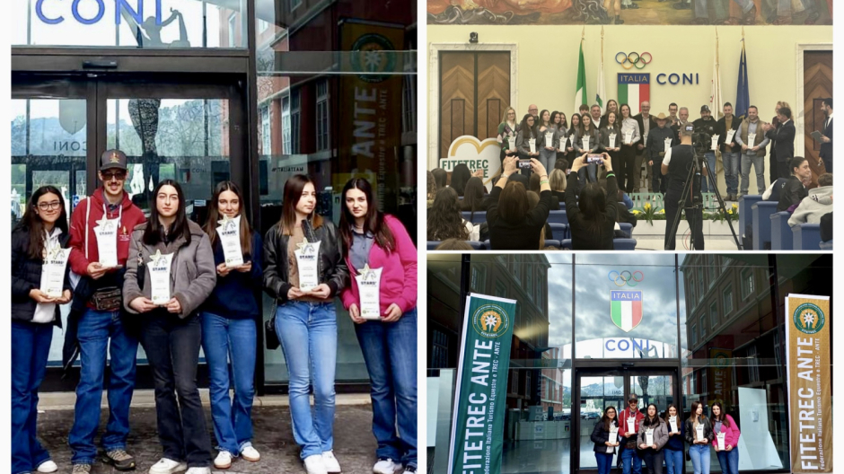 Tre giovani cavallerizze di Ornavasso pemiate dal Coni a Roma per il mountain trail