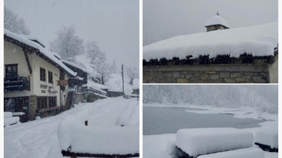 Record di 50 cm di neve in Anzasca, l’inverno torna a farsi sentire