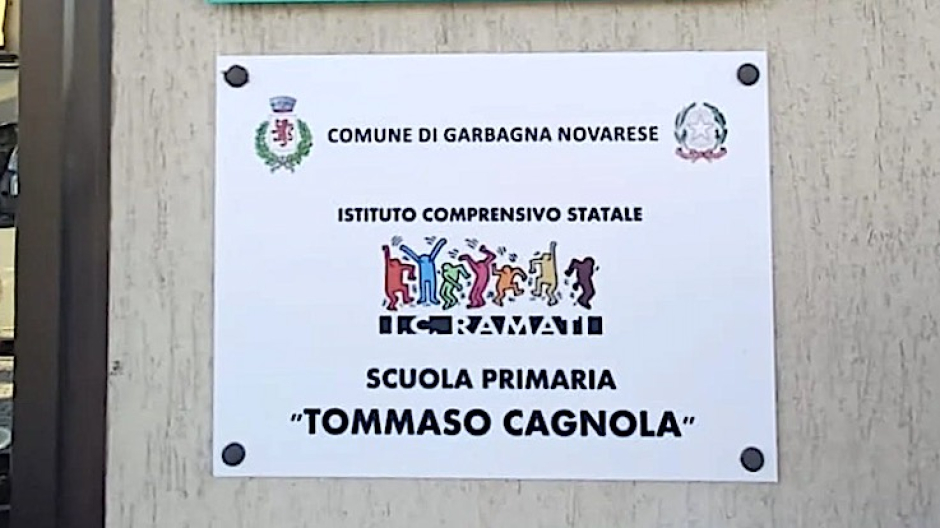 Garbagna Novarese, la scuola primaria intitolata a Tommaso Cagnola